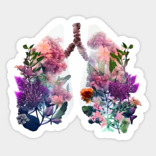 Flowers in Lungs Sticker